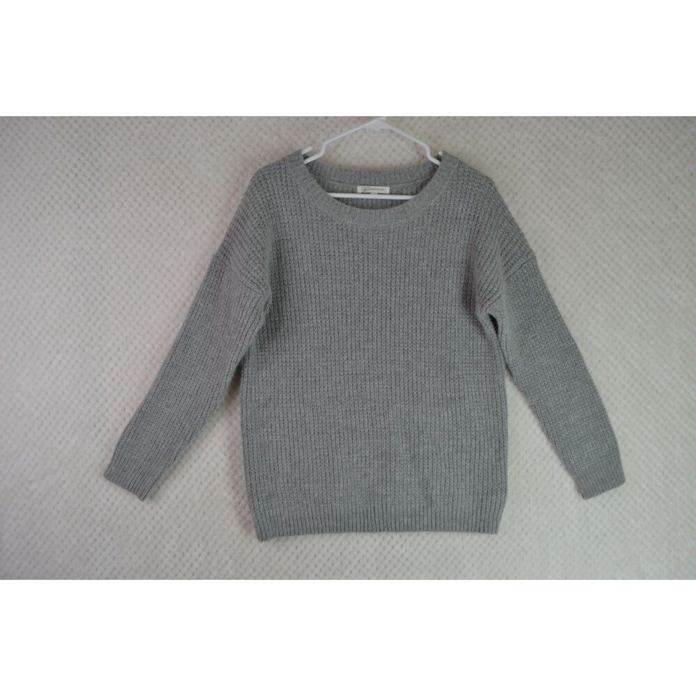 Glamorous Angora Blend Gray Women's Small Crewneck Tight Knit Sweater